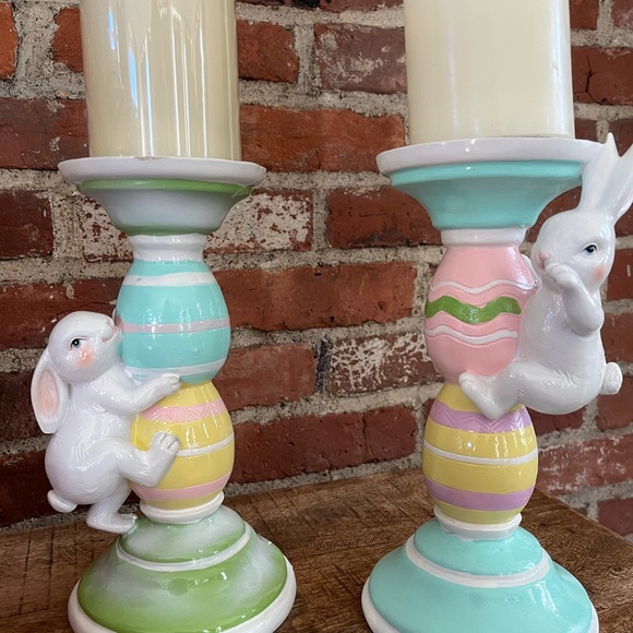 Martha Stewart adorable Easter bunny candlestick holders new with tags - Picture 2 of 9